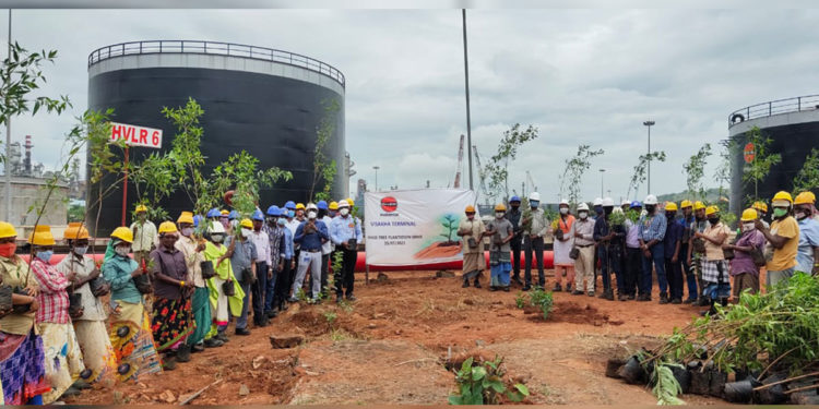 Indian Oil conducts a tree plantation drive at its terminal in Vizag