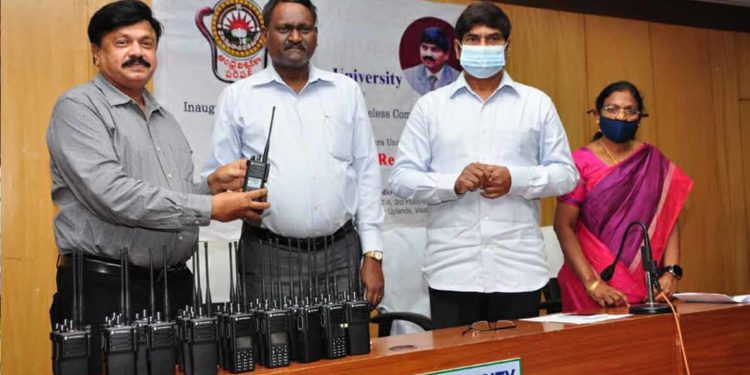 Walkie-talkies supplied to security teams at Andhra University campus