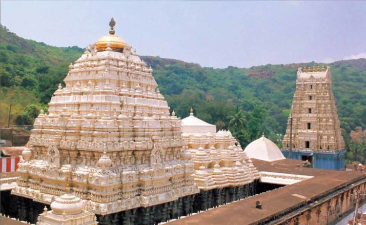 Outsourcing staff protest about pending salaries at Simhachalam Temple, Vizag