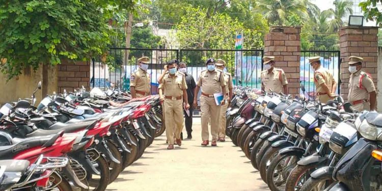 A major bike theft gang nabbed by Vizag City Police; 76 vehicles recovered, vizag city police