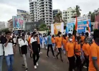People run at RK Beach road on the anniversary of Vivekananda’s speech