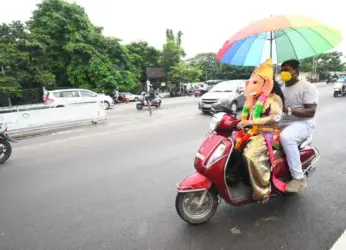 People of Vizag protest against the ban on Vinayaka Chavithi celebrations