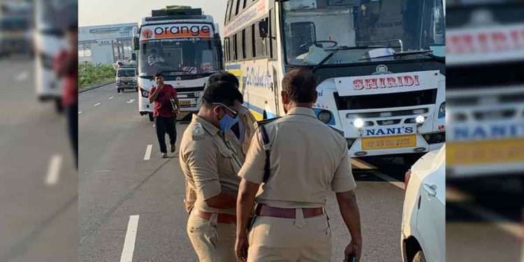 23 private travel buses in Vizag taken to task for non payment of taxes