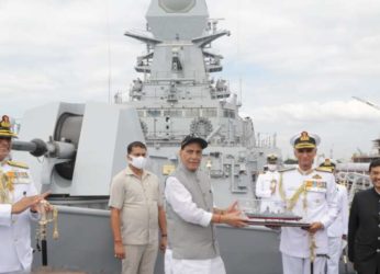 INS Visakhapatnam commissioned into the Indian Navy at Mumbai