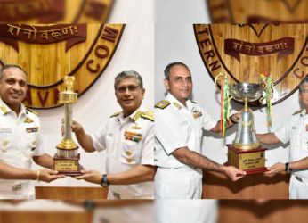 Naval Dockyard and INS Dega, in Visakhapatnam, awarded the Rajbhasha Trophies