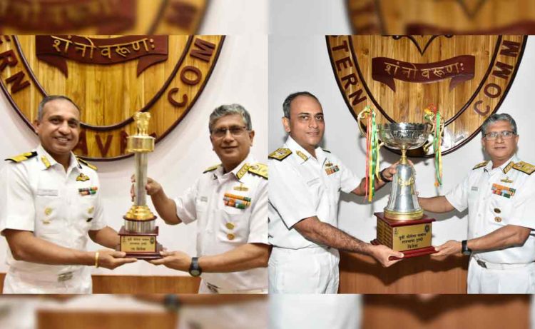 Naval Dockyard and INS Dega, in Visakhapatnam, awarded the Rajbhasha Trophies