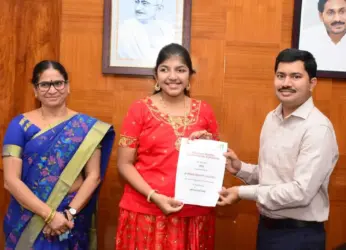 Vizag girl presented with Bal Shakti Puraskar 2021 by the District Collector