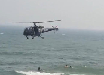Body of a missing person drowned at RK Beach was spotted by Naval Helicopter