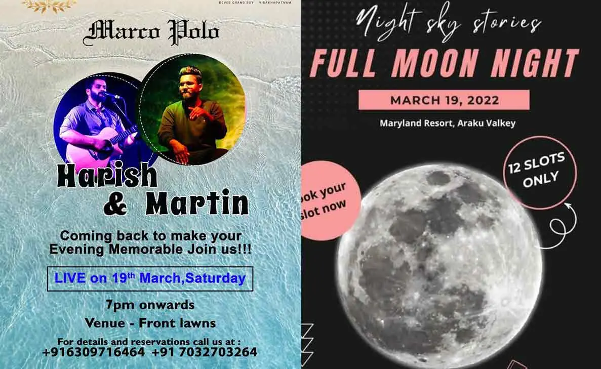 Saturday night events in and around Vizag