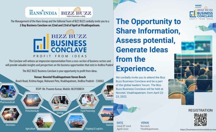 The Hans India and Bizz Buzz Business Conclave to happen in Visakhapatnam on 22 and 23 April