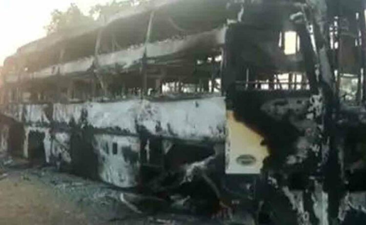 Maoists torch passenger bus in the newly formed Alluri Sitharama Raju District of AP