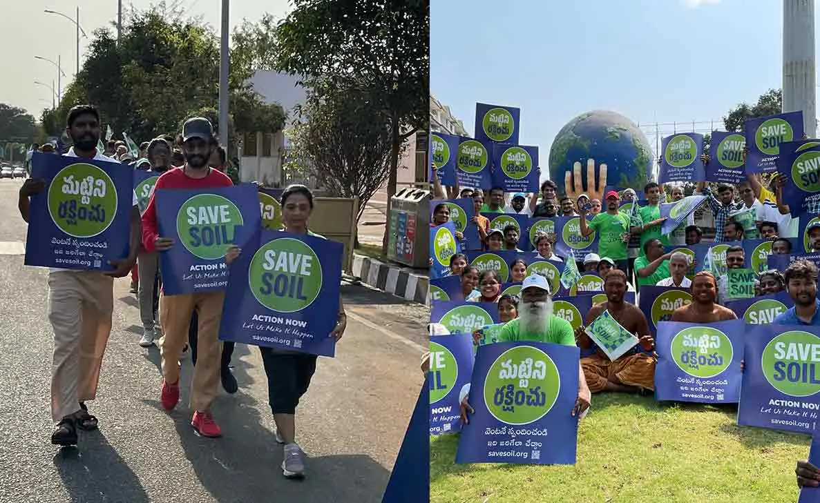 Save Soil walkathon makes a headway in Vizag this Earth Day