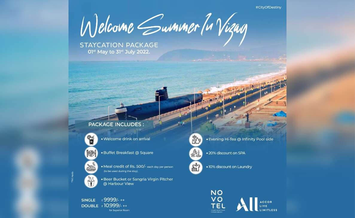 Check out the relaxing staycation package by Novotel Varun Beach, Vizag