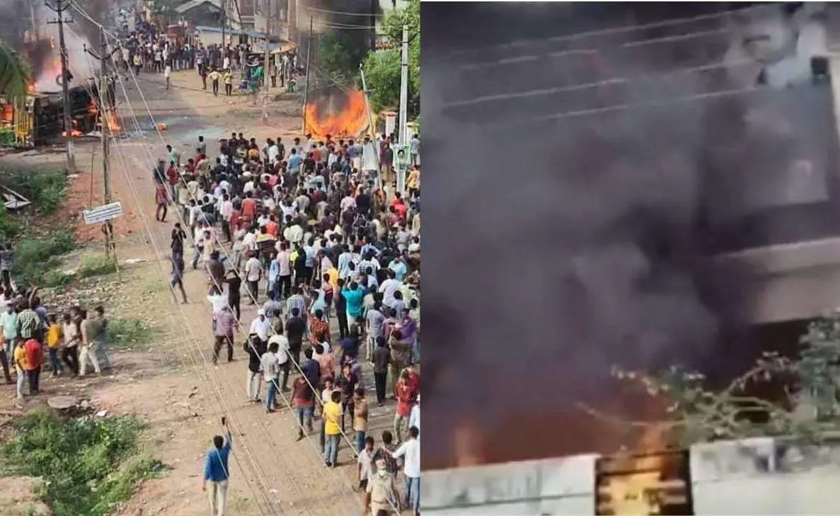 Homes of MLA, Minister burnt during protest against renaming Konaseema District