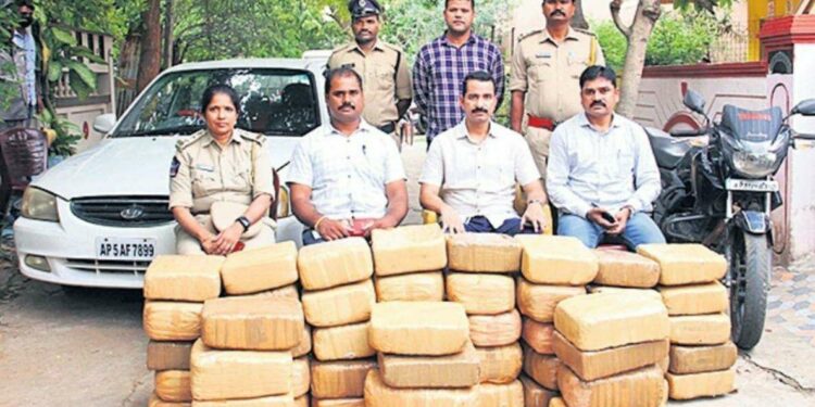 260 kgs of ganja seized by Vizag SEB officials near Pendurthi