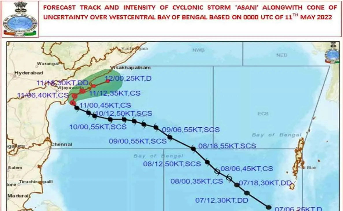 Visakhapatnam officials on alert to tackle effects of Cyclone Asani