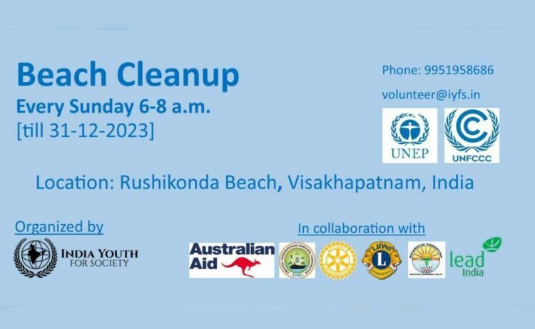 IYFS holds Beach Clean-Up programs in Vizag as part of their 100-week campaign