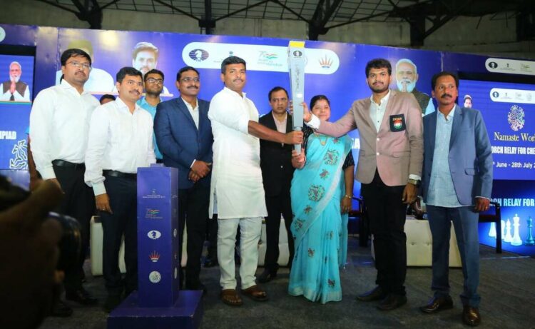 Visakhapatnam: IT Minister receives Chess Olympiad Torch Relay