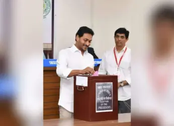 CM Jagan casts first vote in the ongoing presidential poll in AP