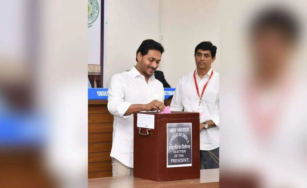 CM Jagan casts first vote in the ongoing presidential poll in AP