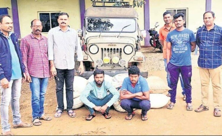 178 kilos of ganja seized while being smuggled to Odisha from Visakhapatnam District