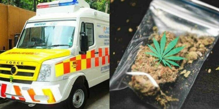 Ambulance seized in Visakhapatnam City with 100 kgs of ganja