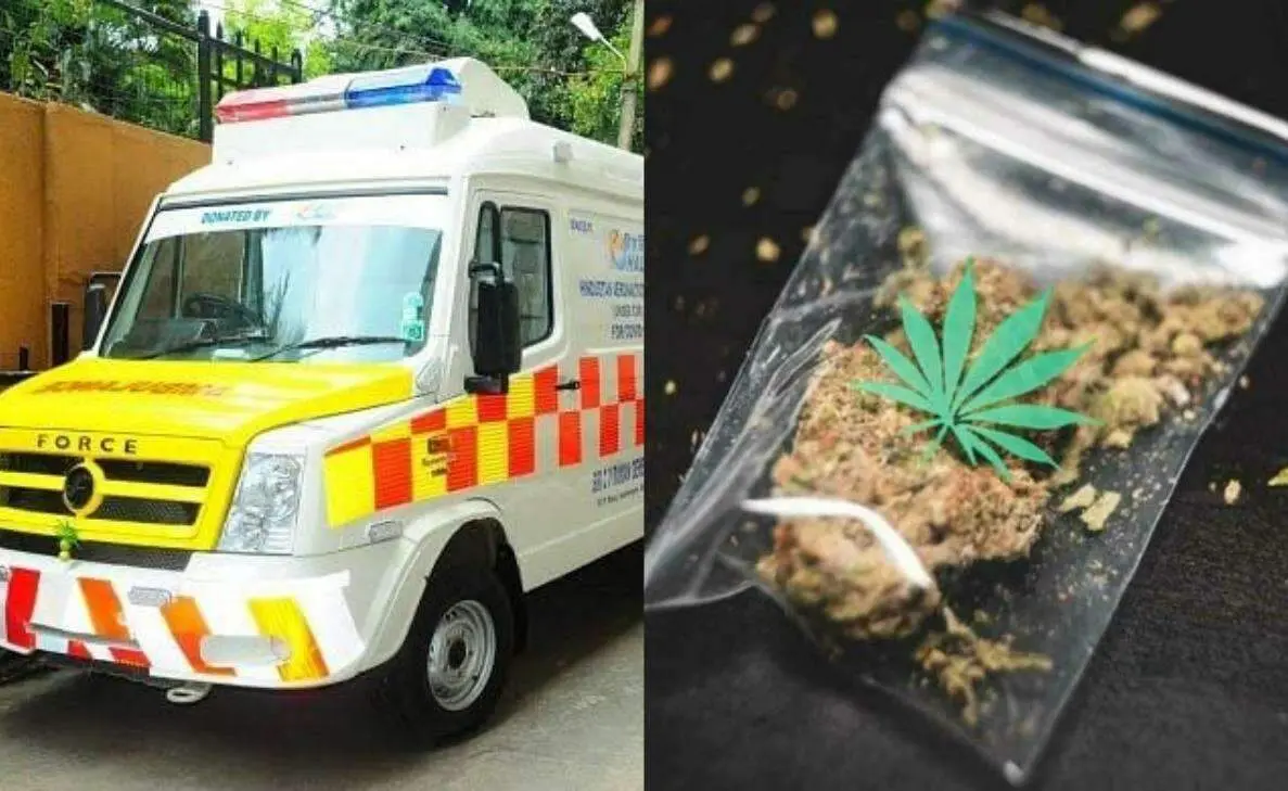 Ambulance seized in Visakhapatnam City with 100 kgs of ganja