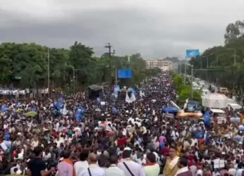 Visakha Garjana amid heavy rainfall causes traffic troubles for Vizag citizens