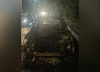 Moving Audi car catches fire near Vizag Zoo, no casualties