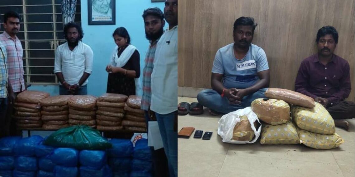 On Thursday, 17 November 2022, the Vizag City Police and Task Force got to the bottom of three illegal ganja trading rackets and arrested several persons involved