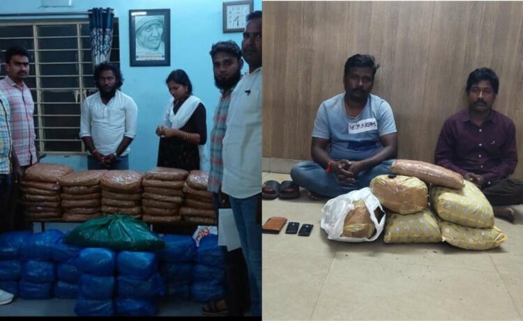 On Thursday, 17 November 2022, the Vizag City Police and Task Force got to the bottom of three illegal ganja trading rackets and arrested several persons involved