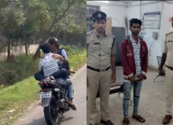 Vizag: 22YO boy and 19YO girl reprimanded for reckless bike riding, video goes viral