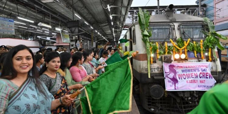 All-women crew train flagged off from Visakhapatnam on Women's Day