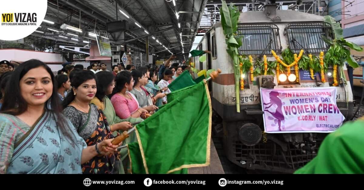 Allwomen crew train flagged off from Visakhapatnam on Women's Day