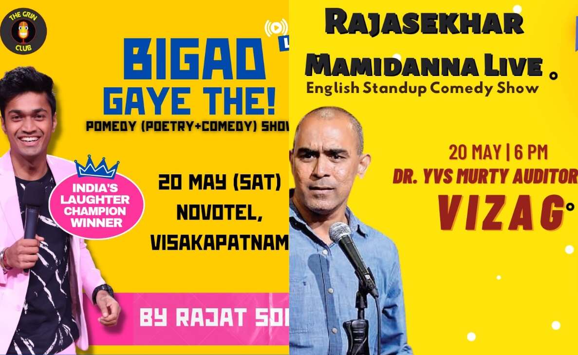 Stand-up comedy shows by Rajat Sood and Rajasekhar Mamidanna to tickle Vizag this weekend
