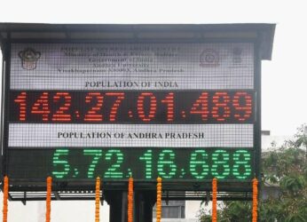 Digital population clock installed at Andhra University in Visakhapatnam