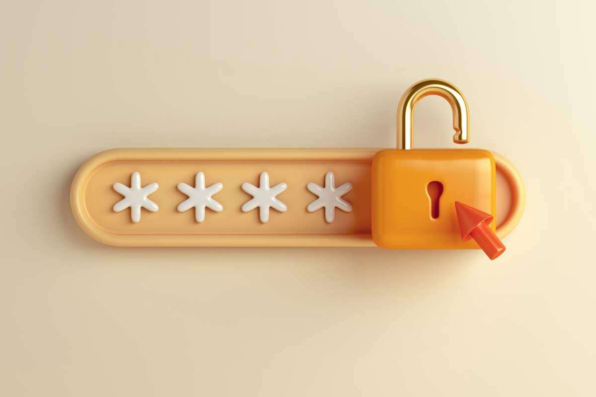 Illustration of a Padlock symbolizing strong passwords and online security