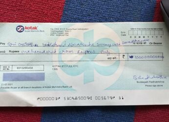 Visakhapatnam: Man with Rs 22 in account donates 100 crores cheque to Simhachalam