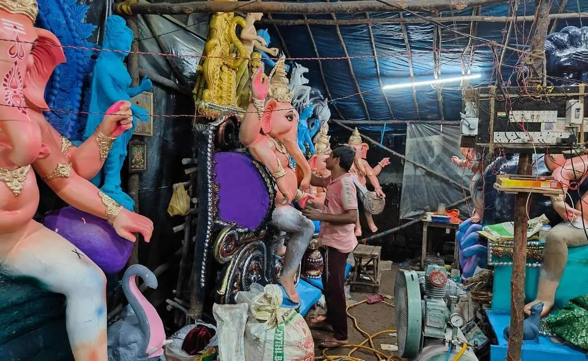 With days to go for Vinayaka Chavithi, idol makers pick pace in Visakhapatnam