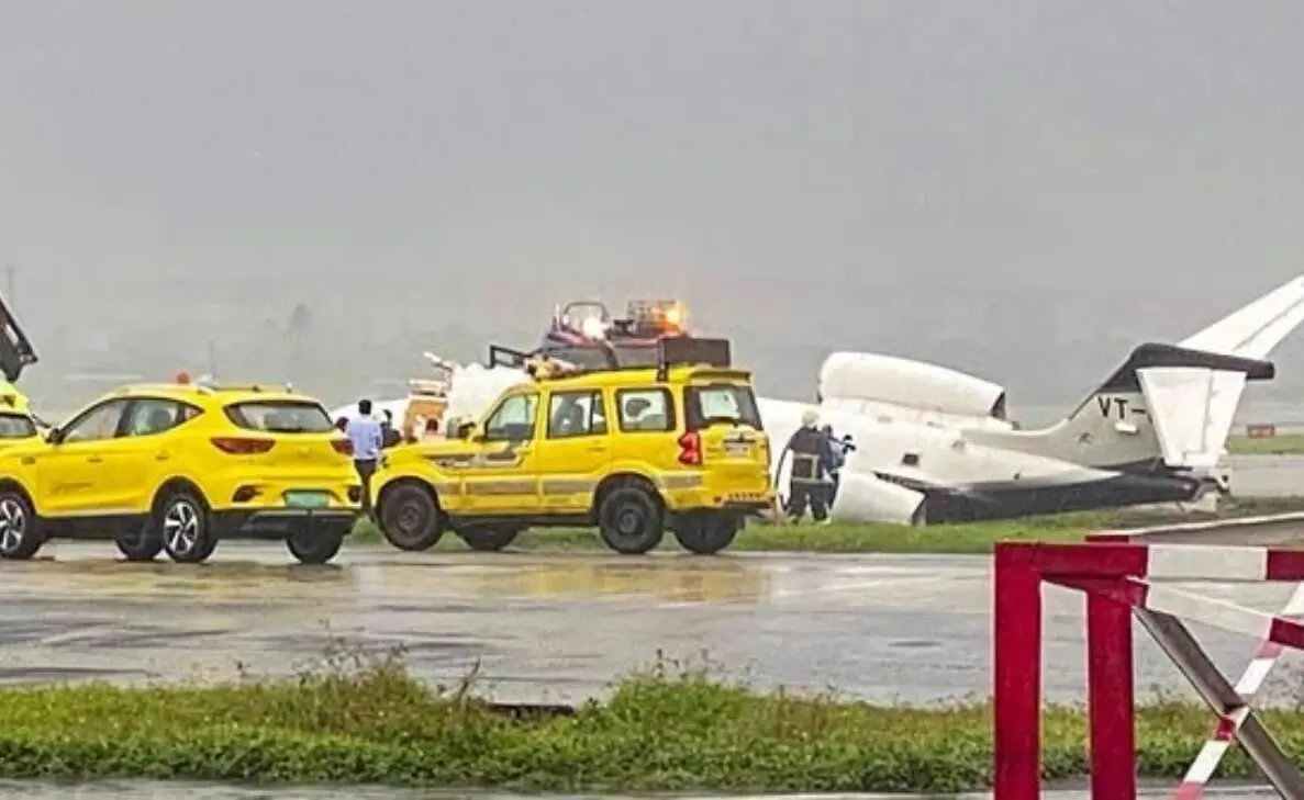 Visakhapatnam to Mumbai private jet skids off runway while landing