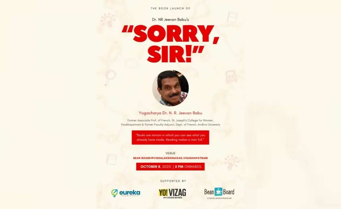 Former French lecturer Dr NR Jeevan Babu to launch his book in Vizag