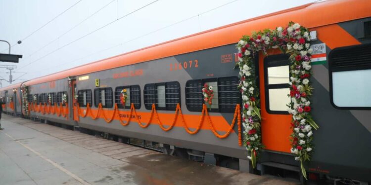 Grand welcome for Amrit Bharat Express in Visakhapatnam