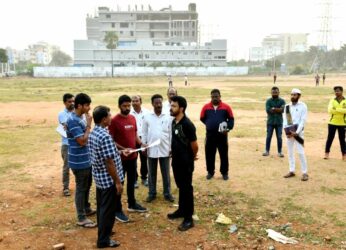 GVMC Commissioner inspects areas for a construction of indoor sports stadium in Vizag