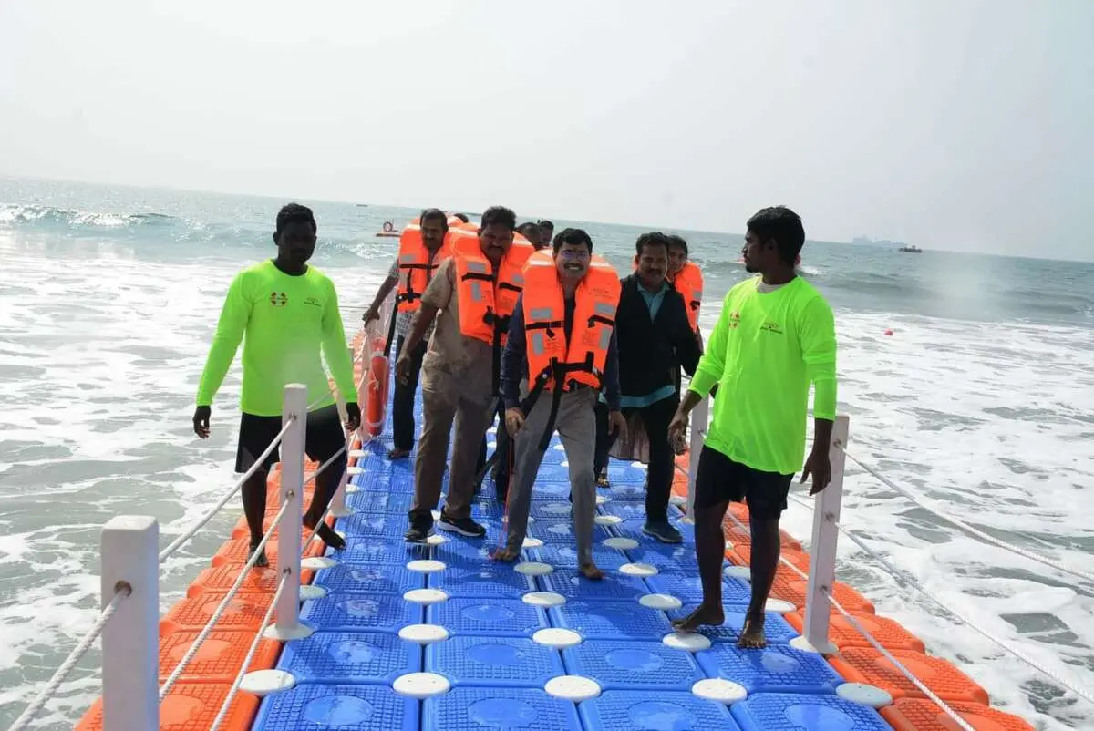 Floating bridge at RK beach ready to thrill Vizagites