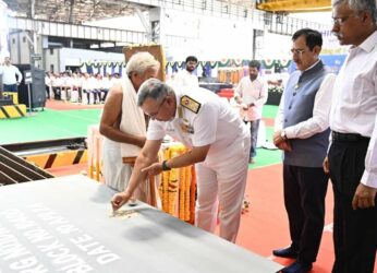 Steel Cutting ceremony of India’s first fleet support ships held in HSL, Vizag