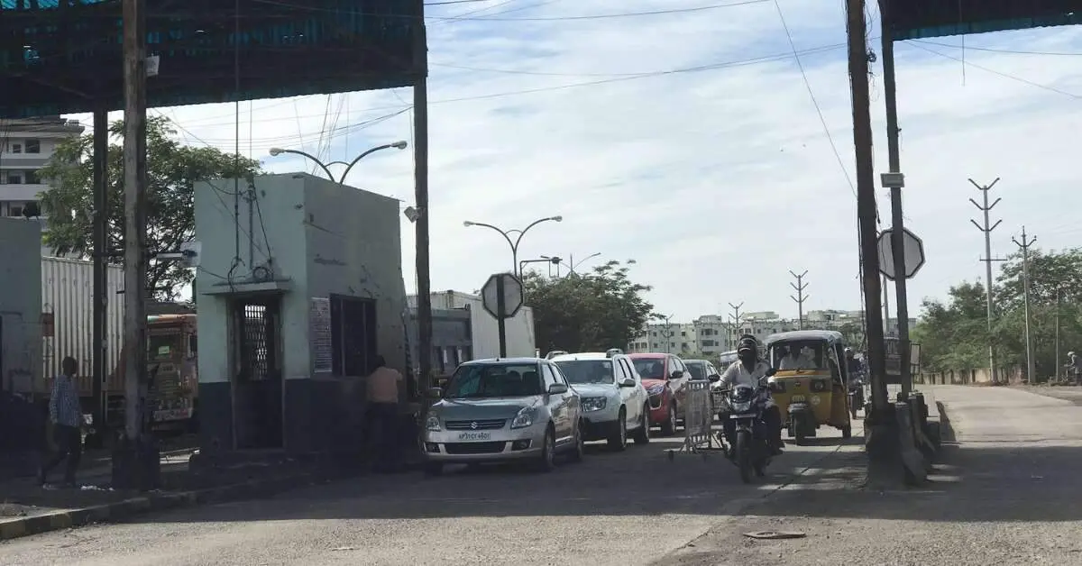 Locals protest and take action against Aganampudi Junction toll gate operation