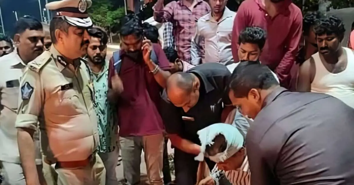 Accident victims shifted to hospital by new Visakhapatnam CP Bagchi