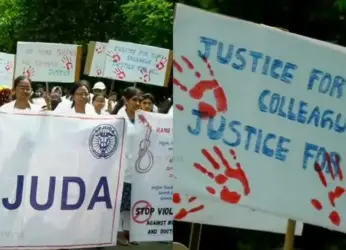 Junior doctors in Visakhapatnam march in protest against Kolkata doctor rape-murder case