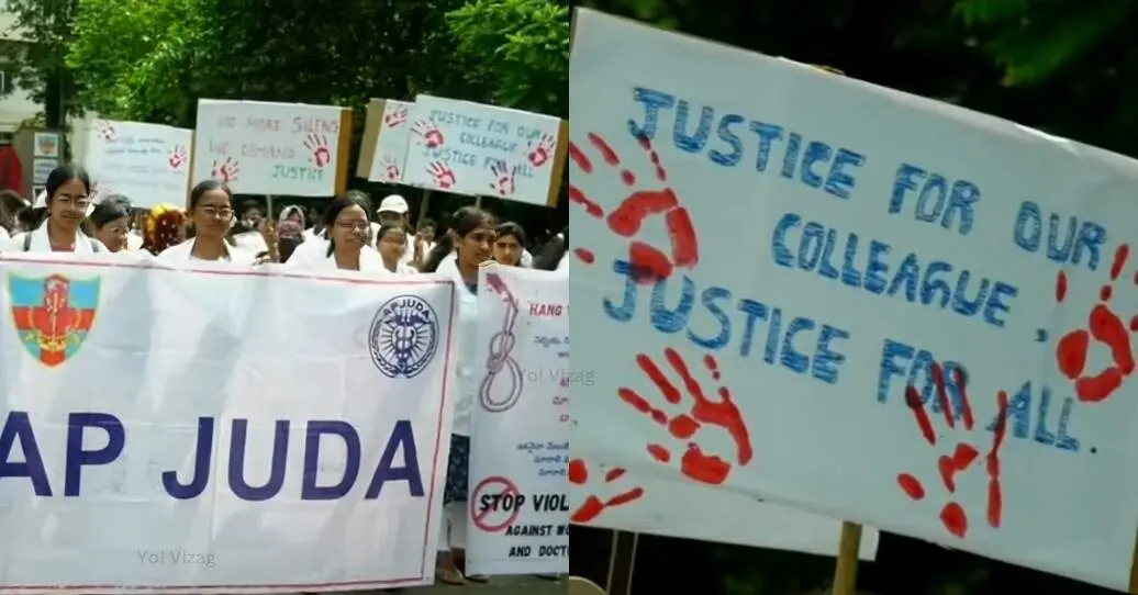 Visakhapatnam: Junior doctors march in protest against Kolkata doctor rape-murder case