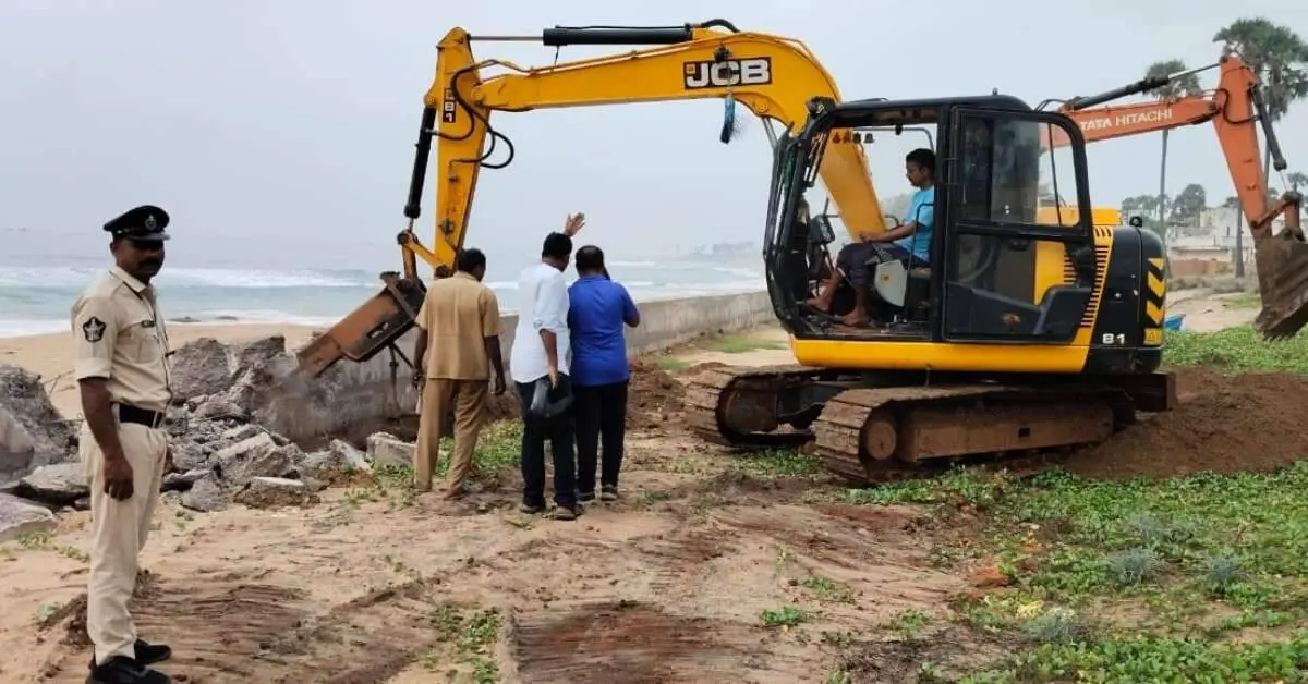 Illegal structures in Visakhapatnam belonging to daughter of Vijaya Sai Reddy demolished